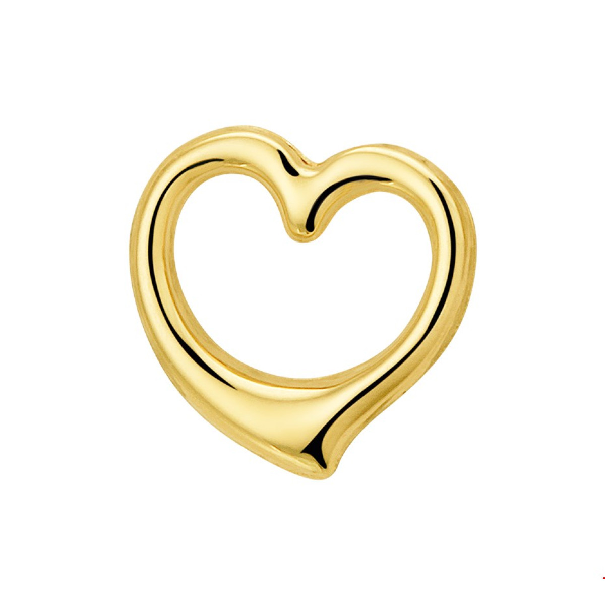 Gouden hanger hart 12 mm x 12.5 mm