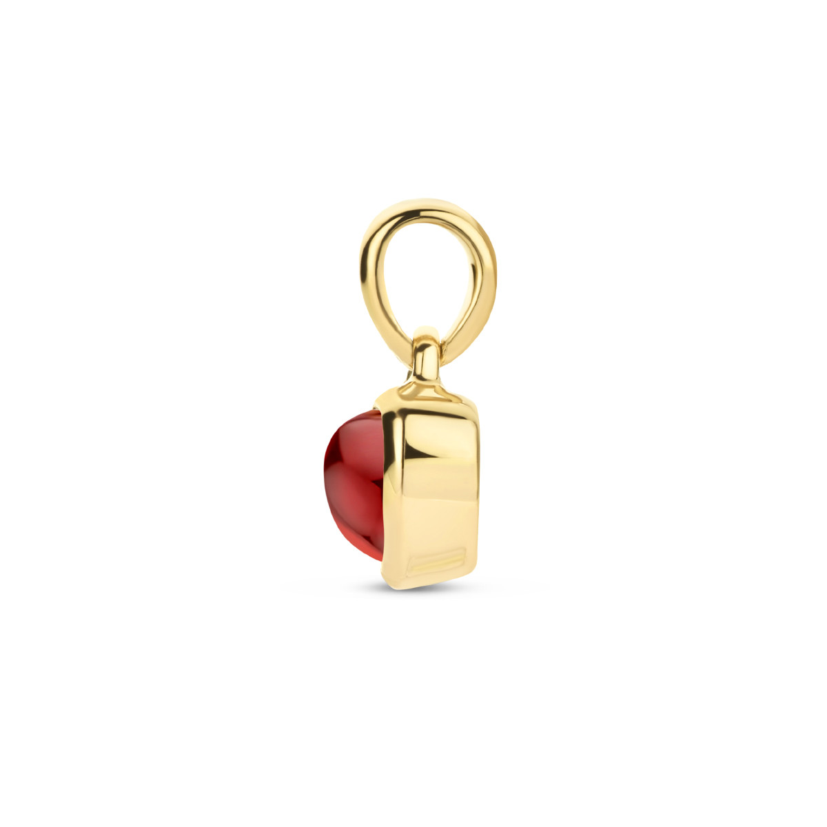 Gouden hanger hart met granaat