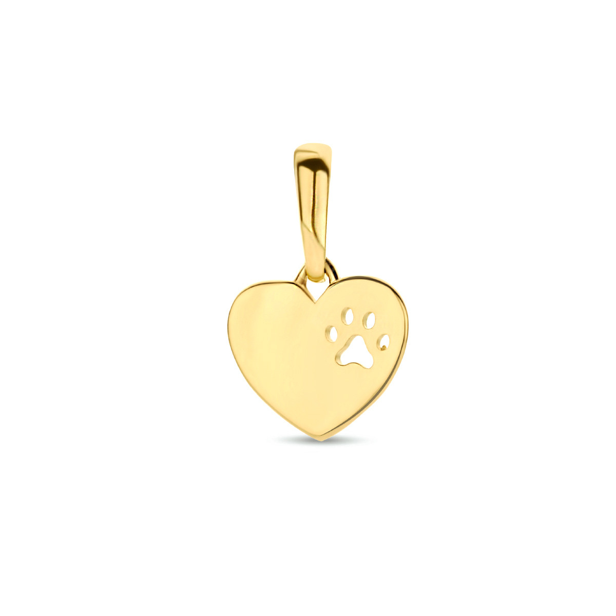 Gouden hanger hartje met hondenpoot
