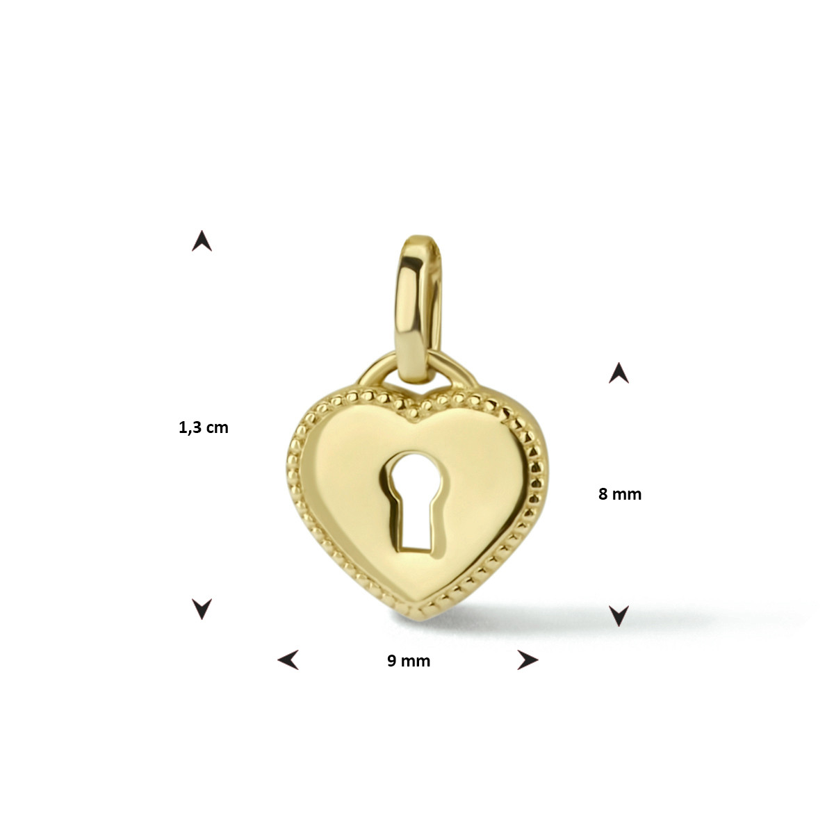 Gouden hanger hartje met slot