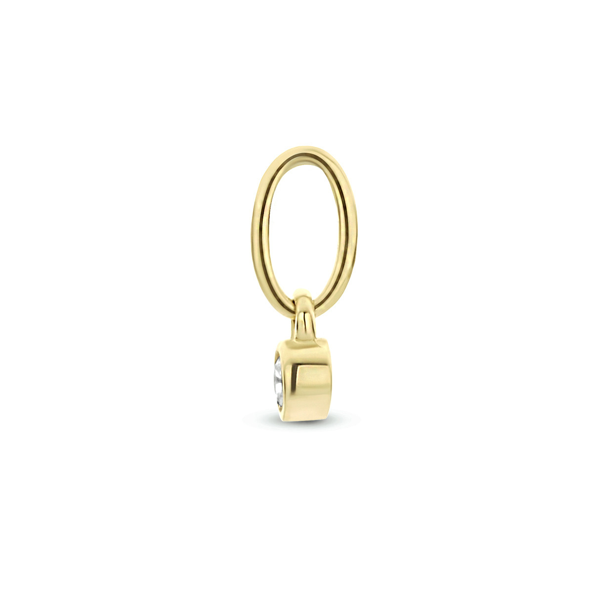 Gouden hanger met kleine zirkonia - Diameter 2 mm