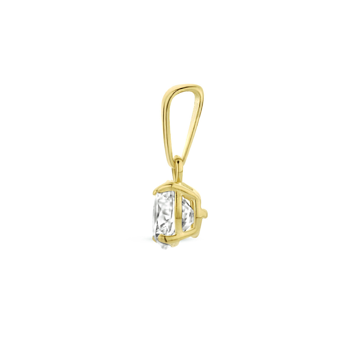Gouden hanger met zirkonia - Diameter 5 mm