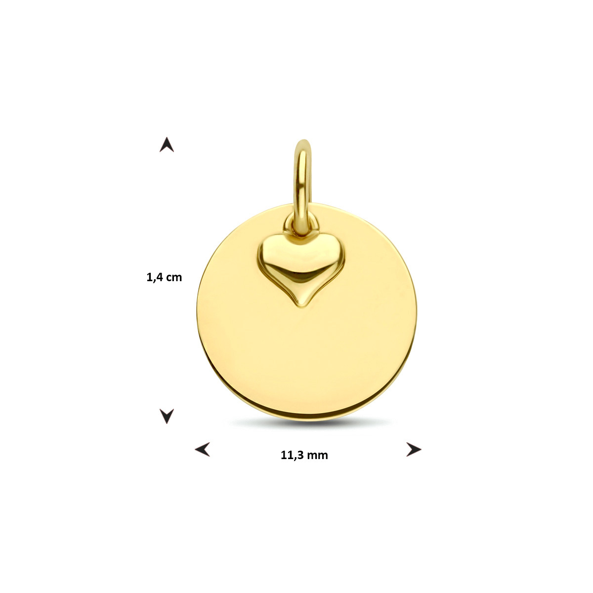 Gouden hanger rondje en hartje