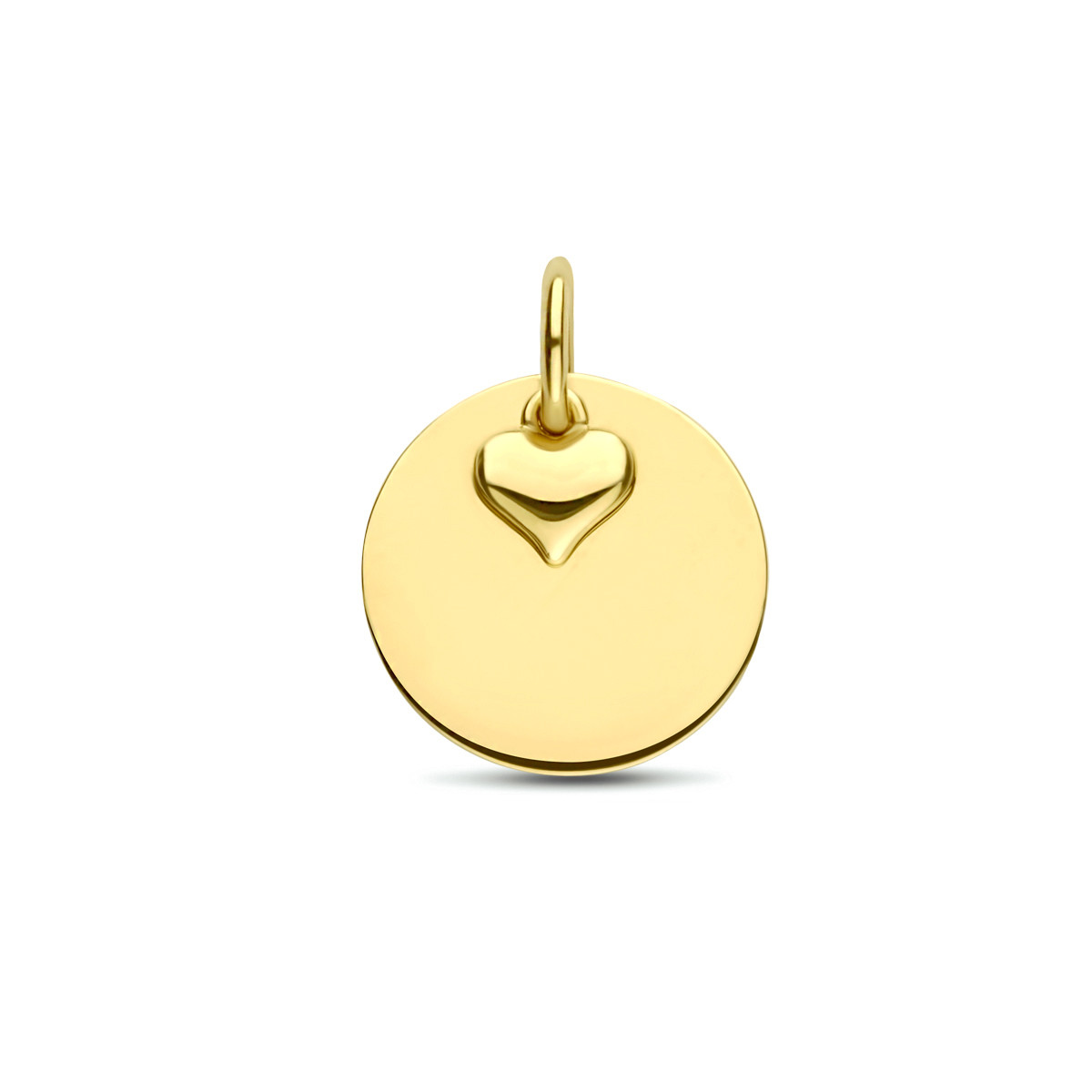Gouden hanger rondje en hartje