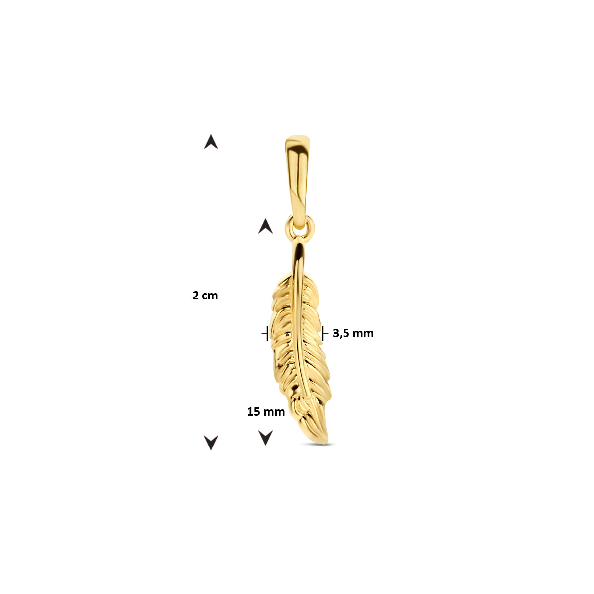 Gouden hanger veertje