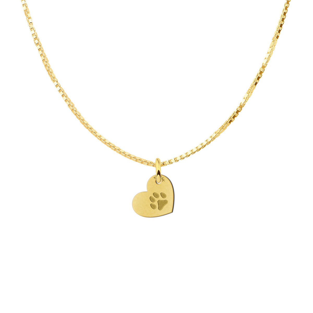 Gouden hart hanger met pootafdruk