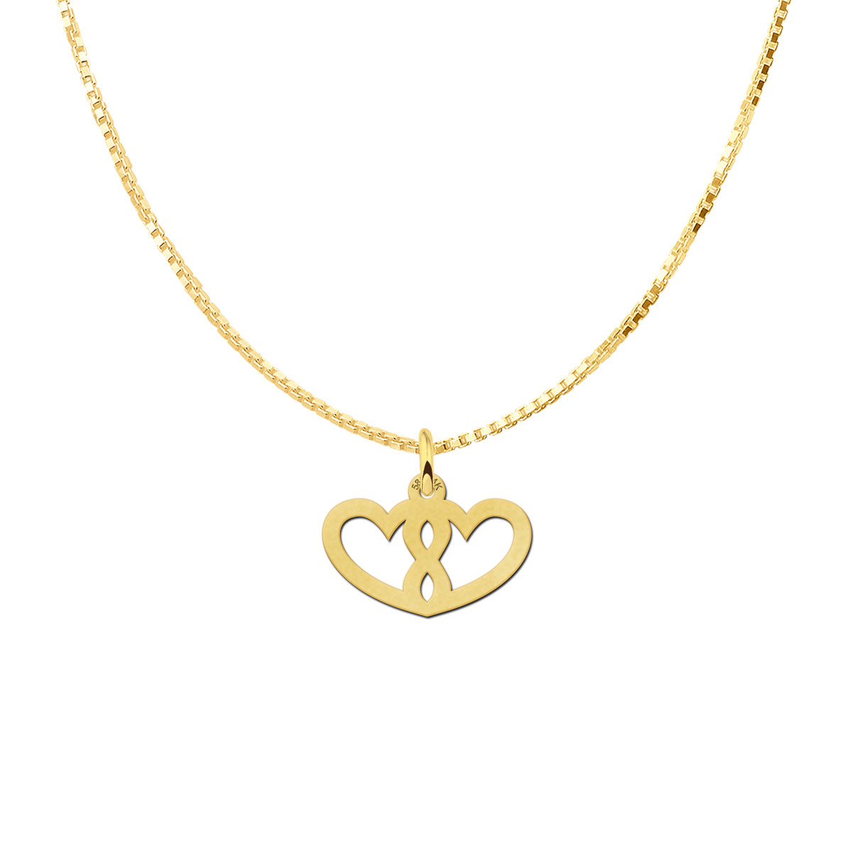 Gouden harten hanger met infinity