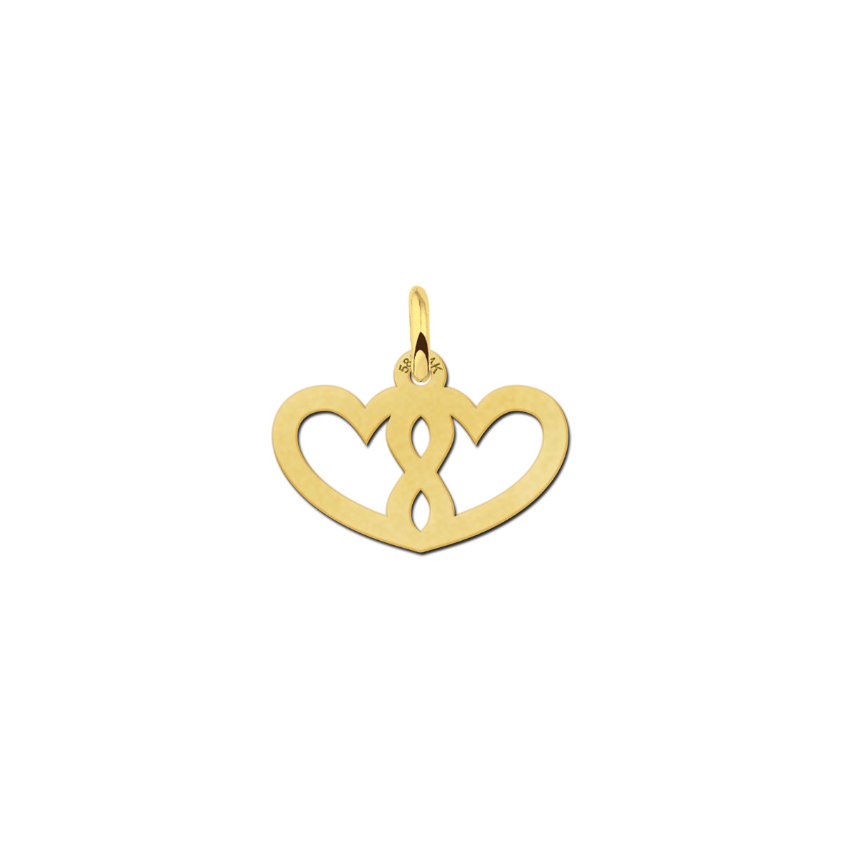 Gouden harten hanger met infinity