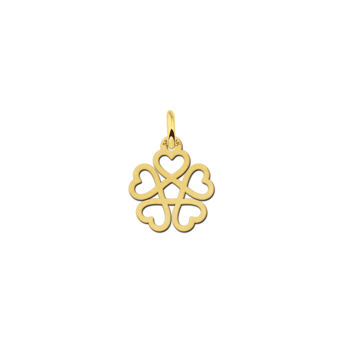 Gouden hartjes bloem hanger