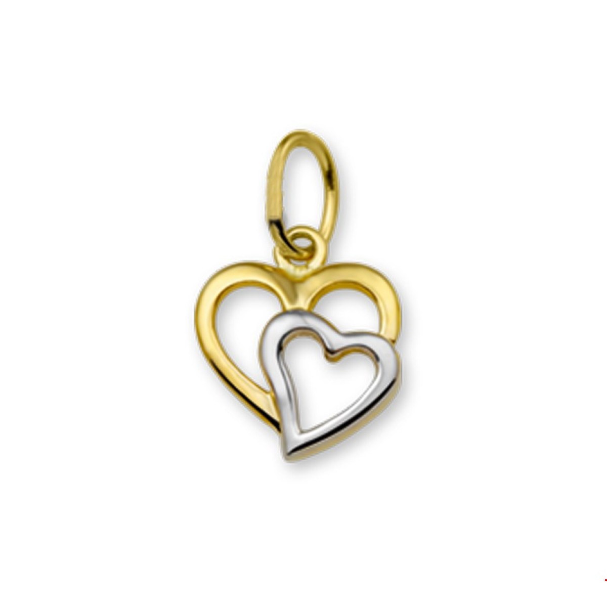 Gouden hartjes hanger 9 mm