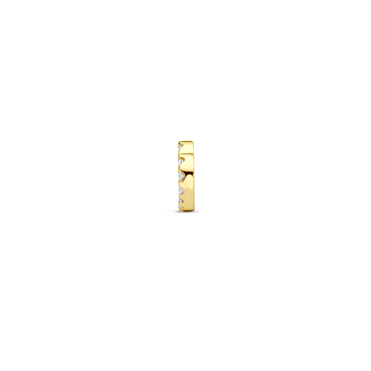 Gouden hartjes hanger met 0.04 crt diamanten 14-karaat 6 mm breed - Hoogte 5 mm