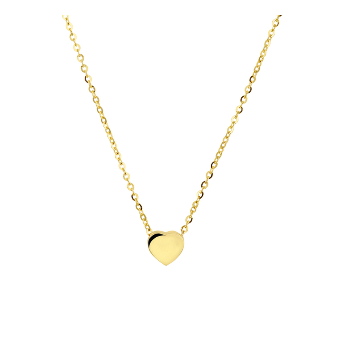 Gouden hartjes ketting met glanzend hart