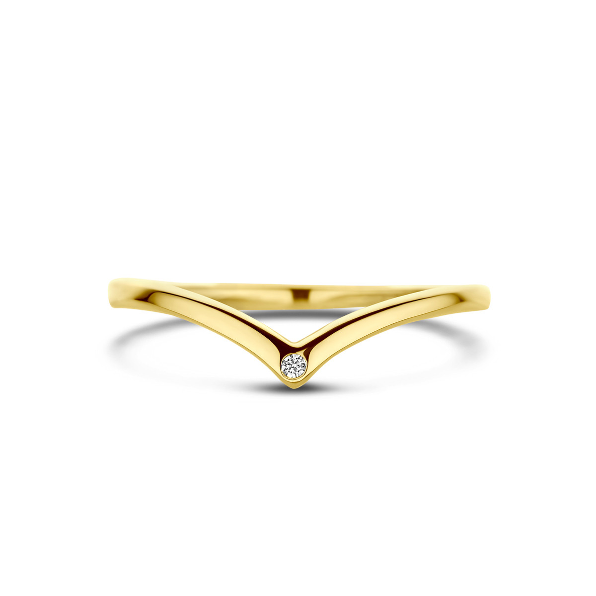 Gouden hartring met zirkonia