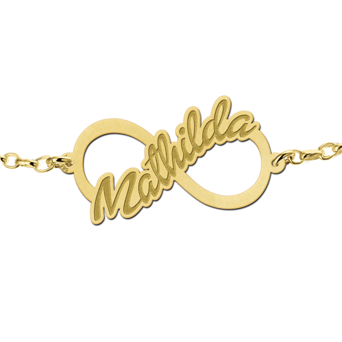 Gouden infinity armband met naam Names4ever