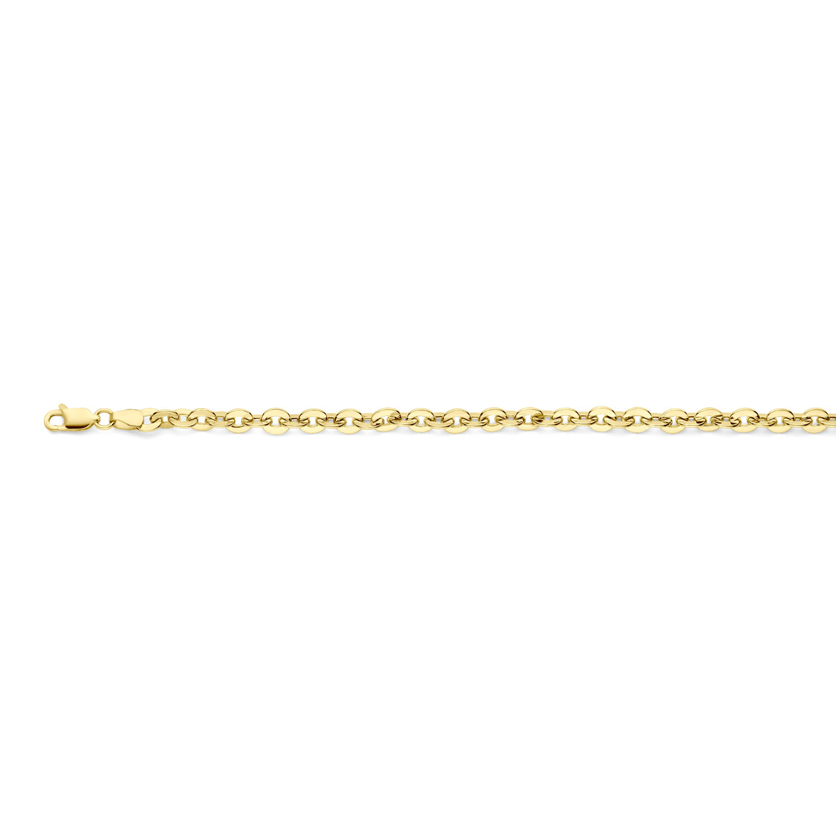 Gouden jasseron schakelketting 5 mm breed - Lengte 45 cm