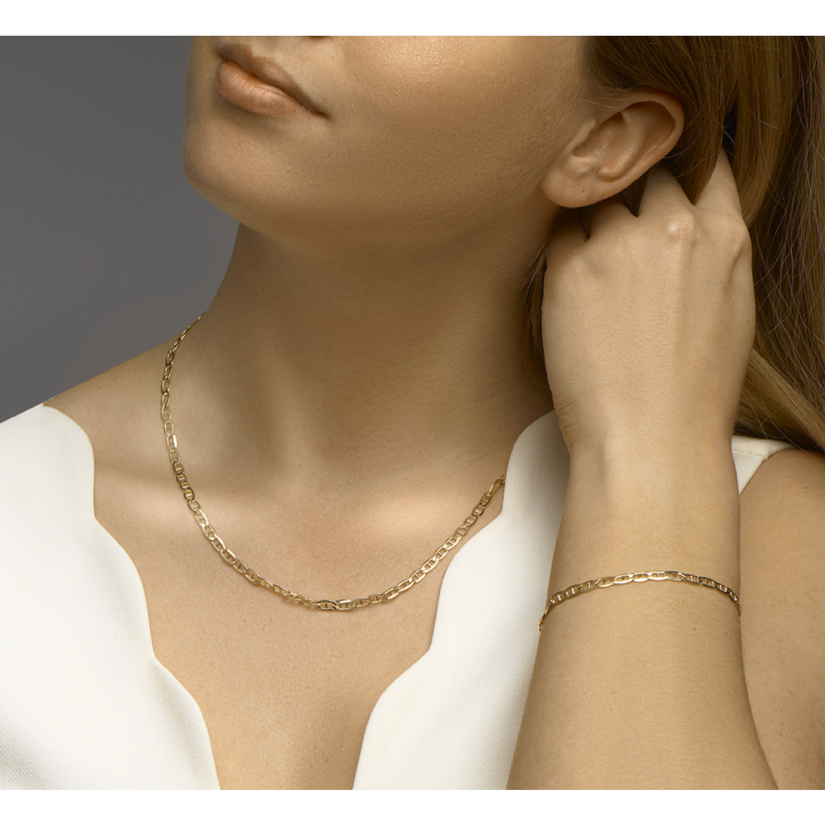 Gouden ketting anker 4.5 mm