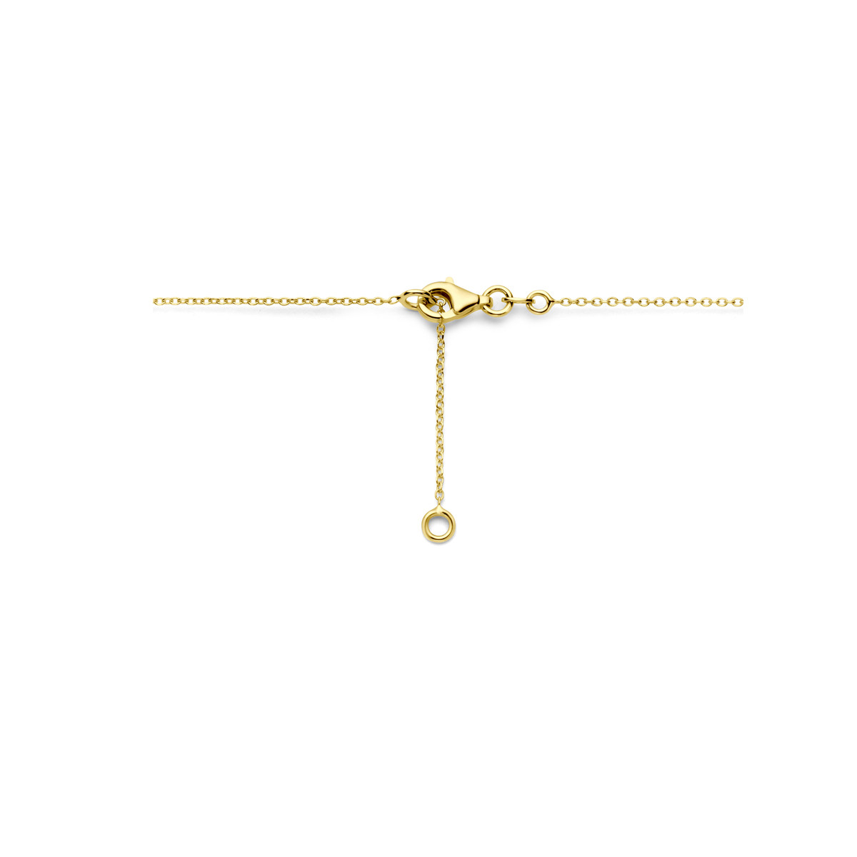 Gouden ketting met 10 open ovaaltjes - Lengte 43-45 cm