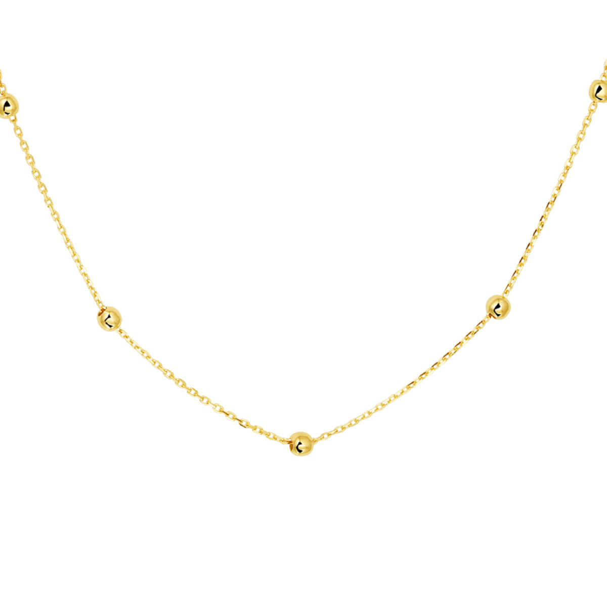 Gouden ketting met bolletjes