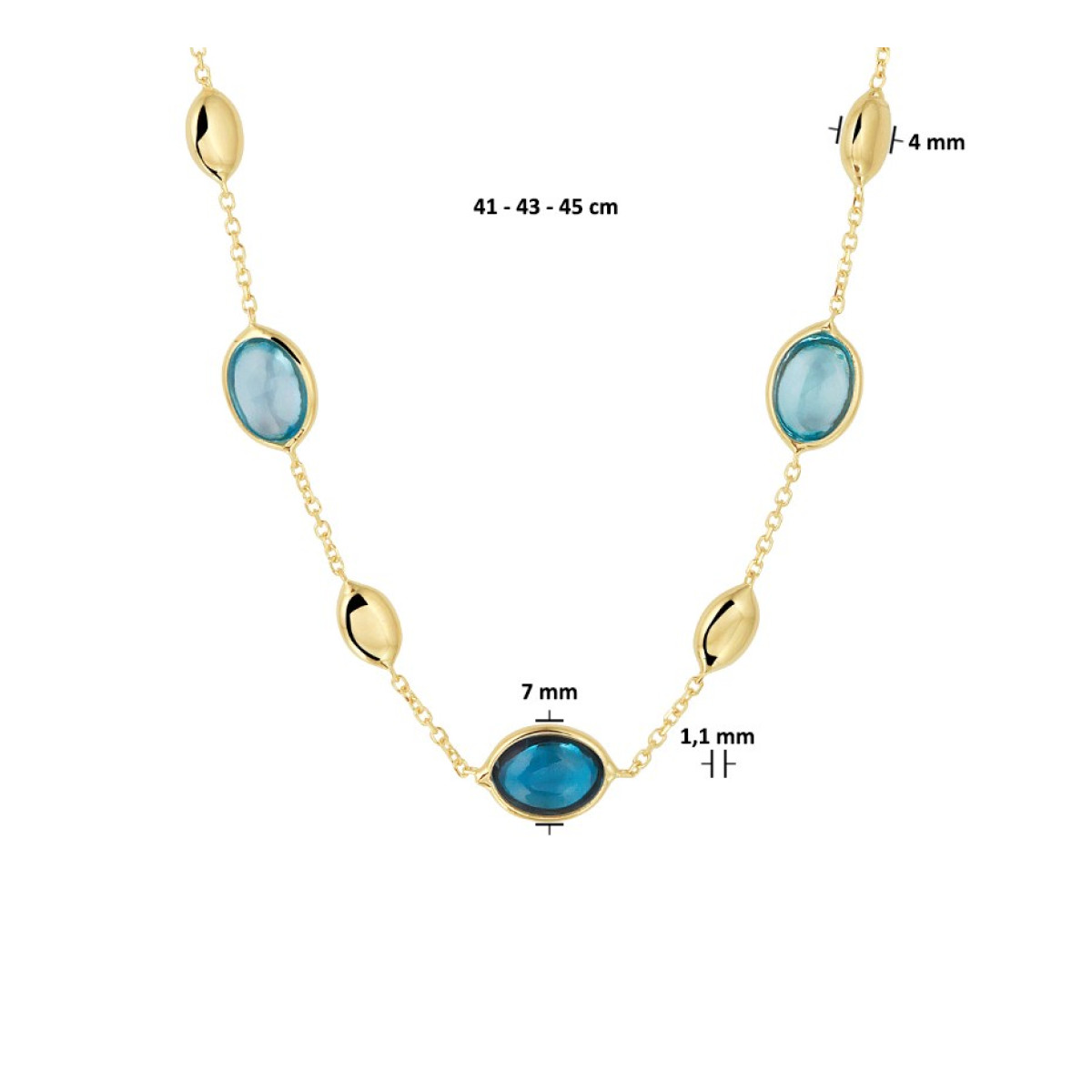 Gouden ketting met edelsteen topaas