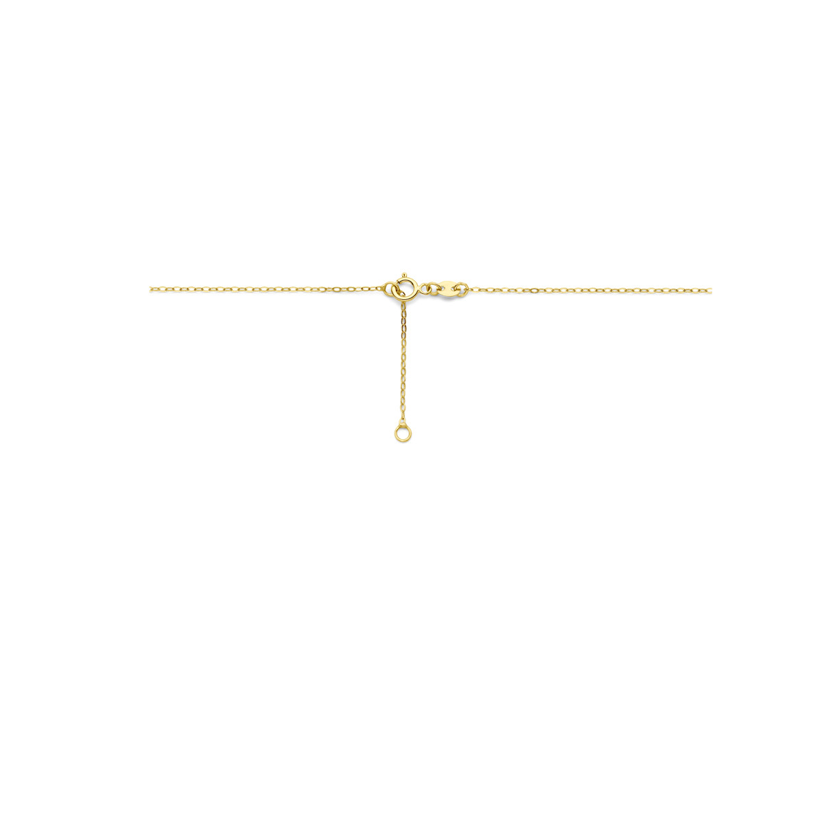 Gouden ketting met glanzend hartje 11.5 mm x 9.5 mm - Lengte 42 cm, 45 cm