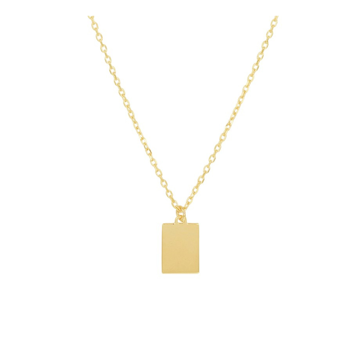 Gouden ketting met hanger rechthoek