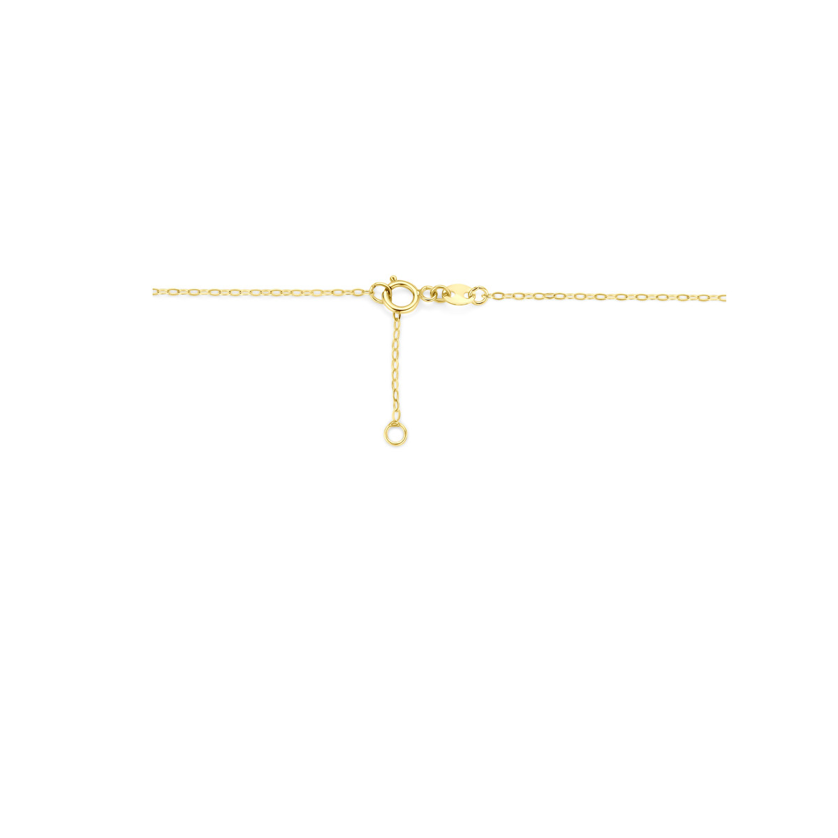 Gouden ketting met hartje hanger en anker schakel glanzend afgewerkt - Lengte 40-42 cm
