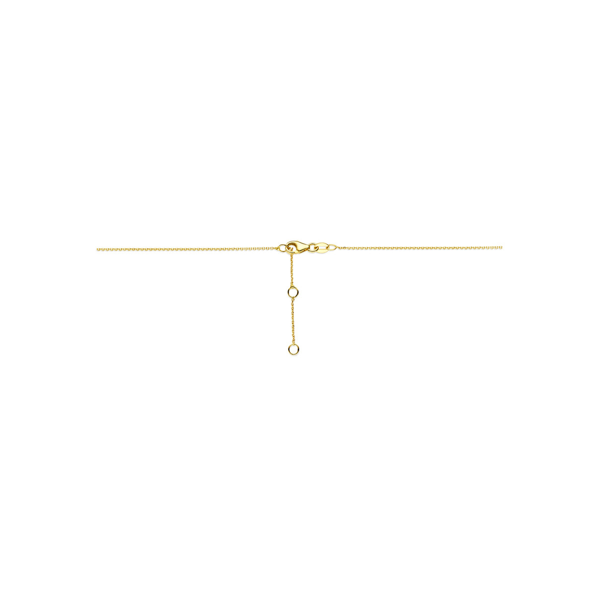 Gouden ketting met hartjes hanger en 0.01 crt lab grown diamant - Lengte 36-38-40 cm