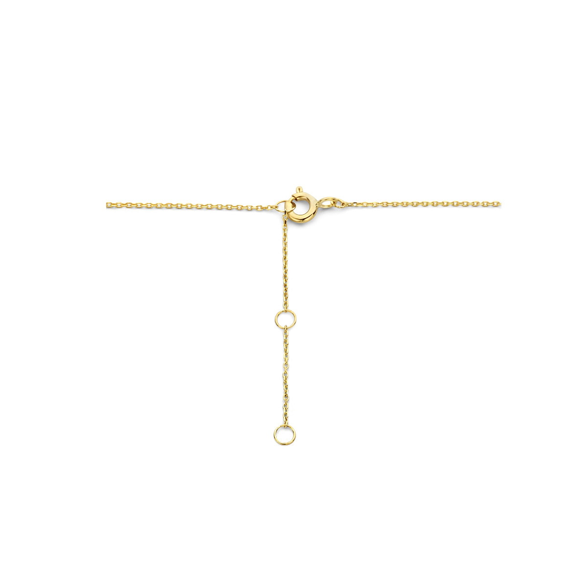 Gouden ketting met klavertje vier - Lengte 40 - 42 - 44 cm