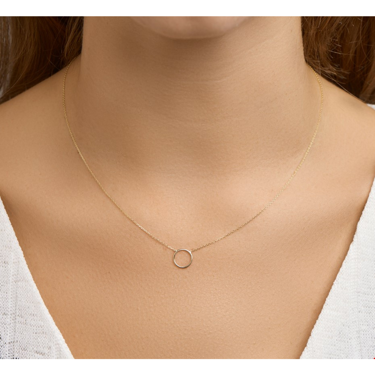 Gouden ketting met open rondje