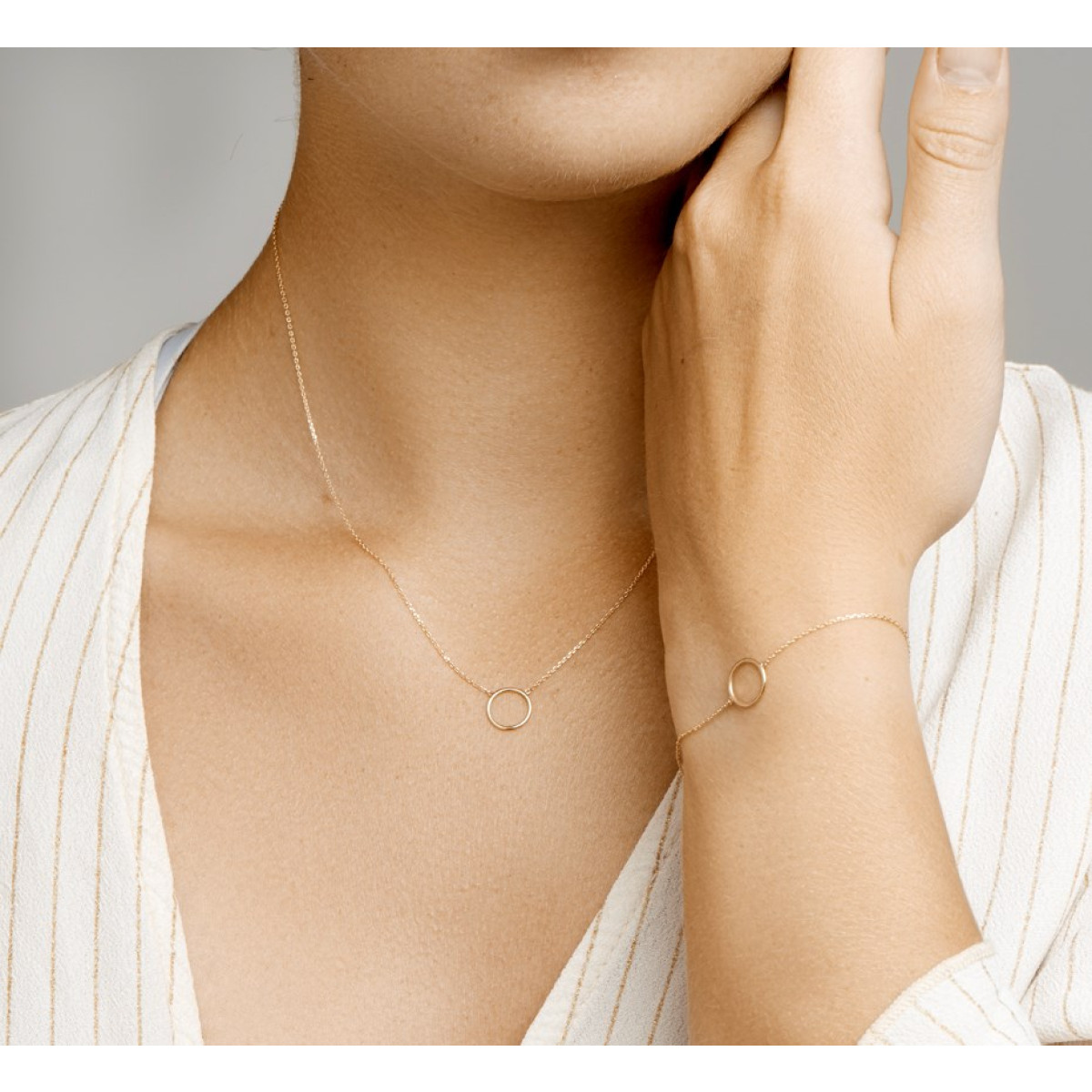 Gouden ketting met open rondje