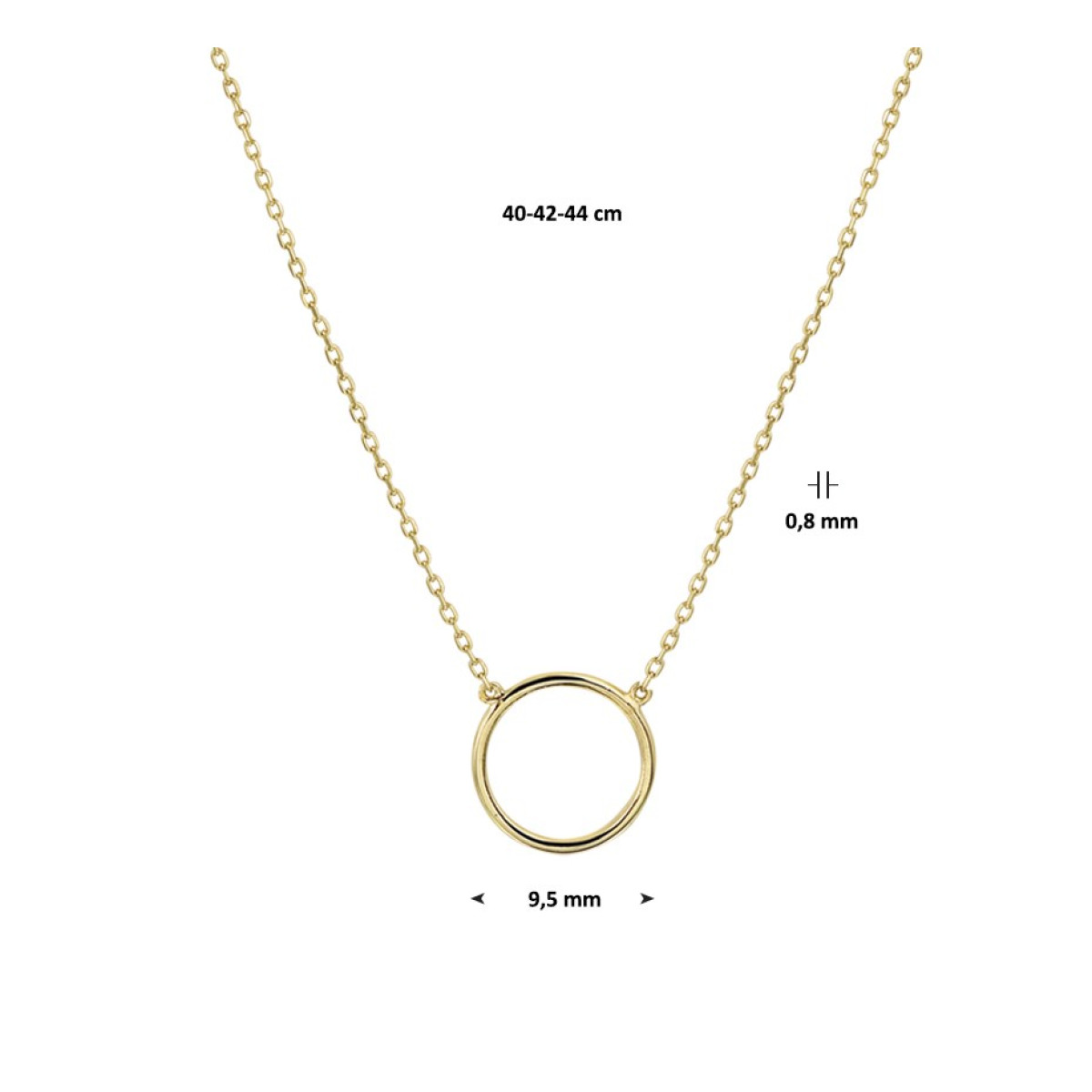 Gouden ketting met open rondje