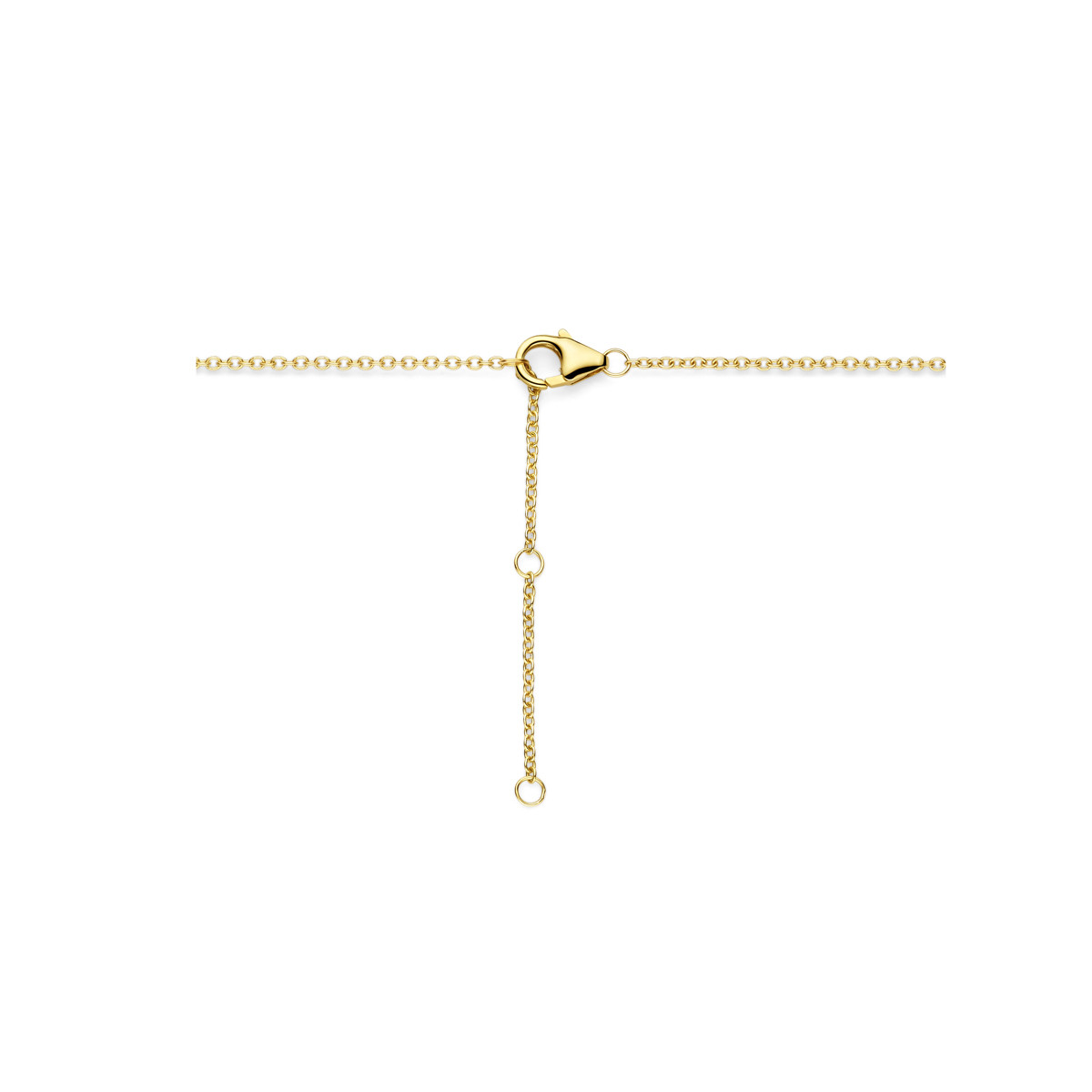 Gouden ketting met ovale diamanten hanger 0.25 crt - Lengte 40 cm, 42 cm, 44 cm