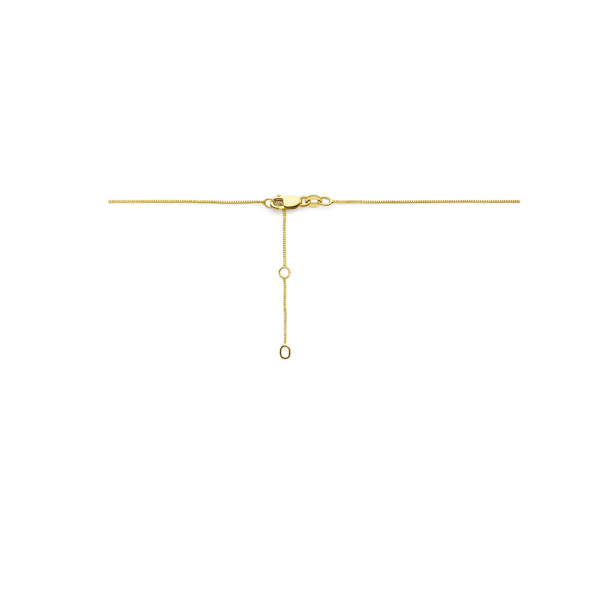 Gouden ketting met ovale groene toermalijn en 0.02 crt diamant - Lengte 40-42-44 cm