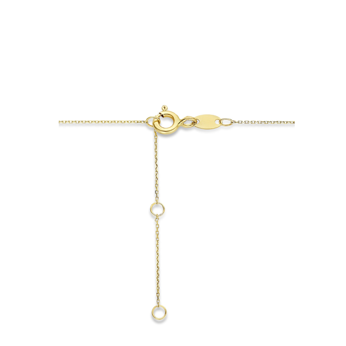 Gouden ketting met parelmoer hartje - Lengte 40-42-44 cm