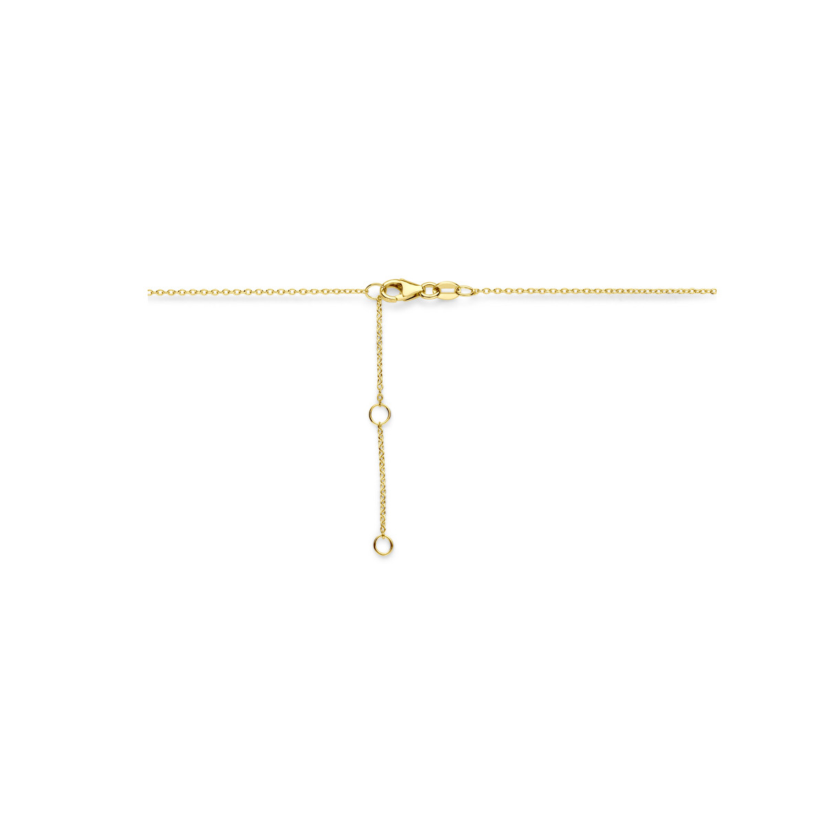 Gouden ketting met ronde hanger van groene tsavoriet en diamant 0.04 crt - Lengte 41 cm, 43 cm, 45 cm