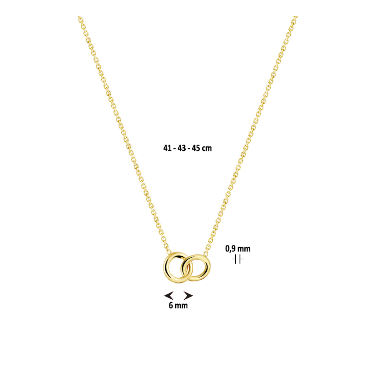 Gouden ketting met rondjes