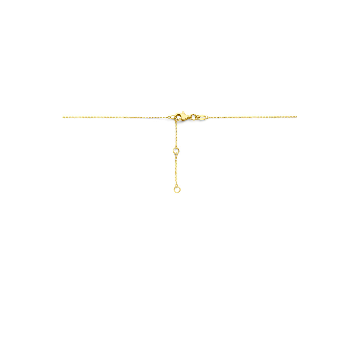Gouden ketting met twee open en verweven hartjes - Lengte 41-43-45 cm