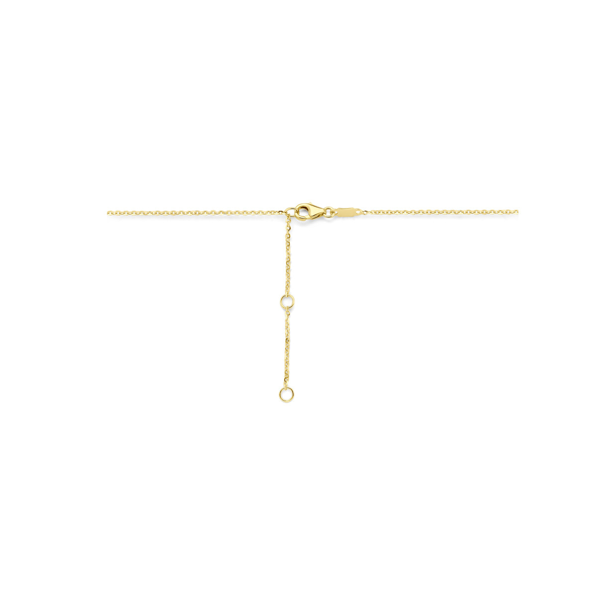 Gouden ketting met twee ronde hangers en transparante zirkonia - Lengte 40-42-44 cm