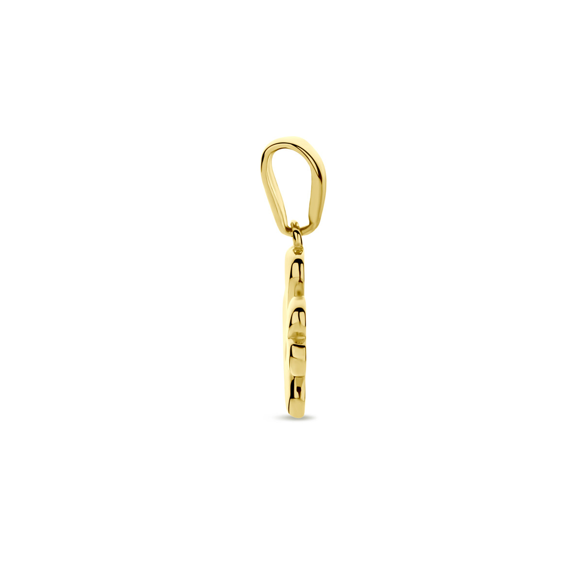 Gouden klavertje vier hanger - Diameter 10 mm