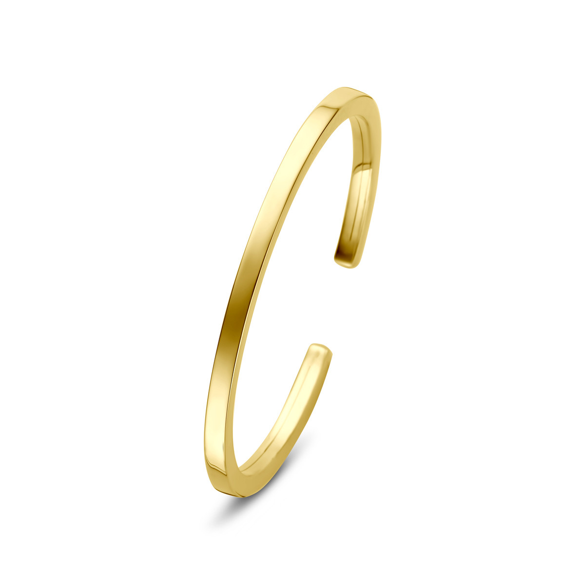Gouden klemarmband 14-karaat en glanzend 4 mm breed - Diameter 62 mm