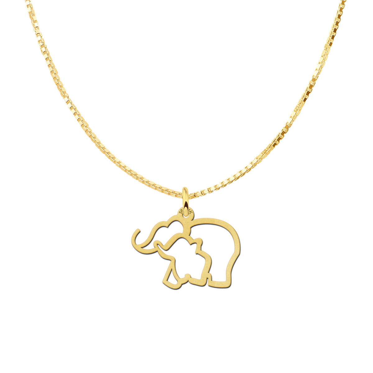 Gouden olifanten hanger