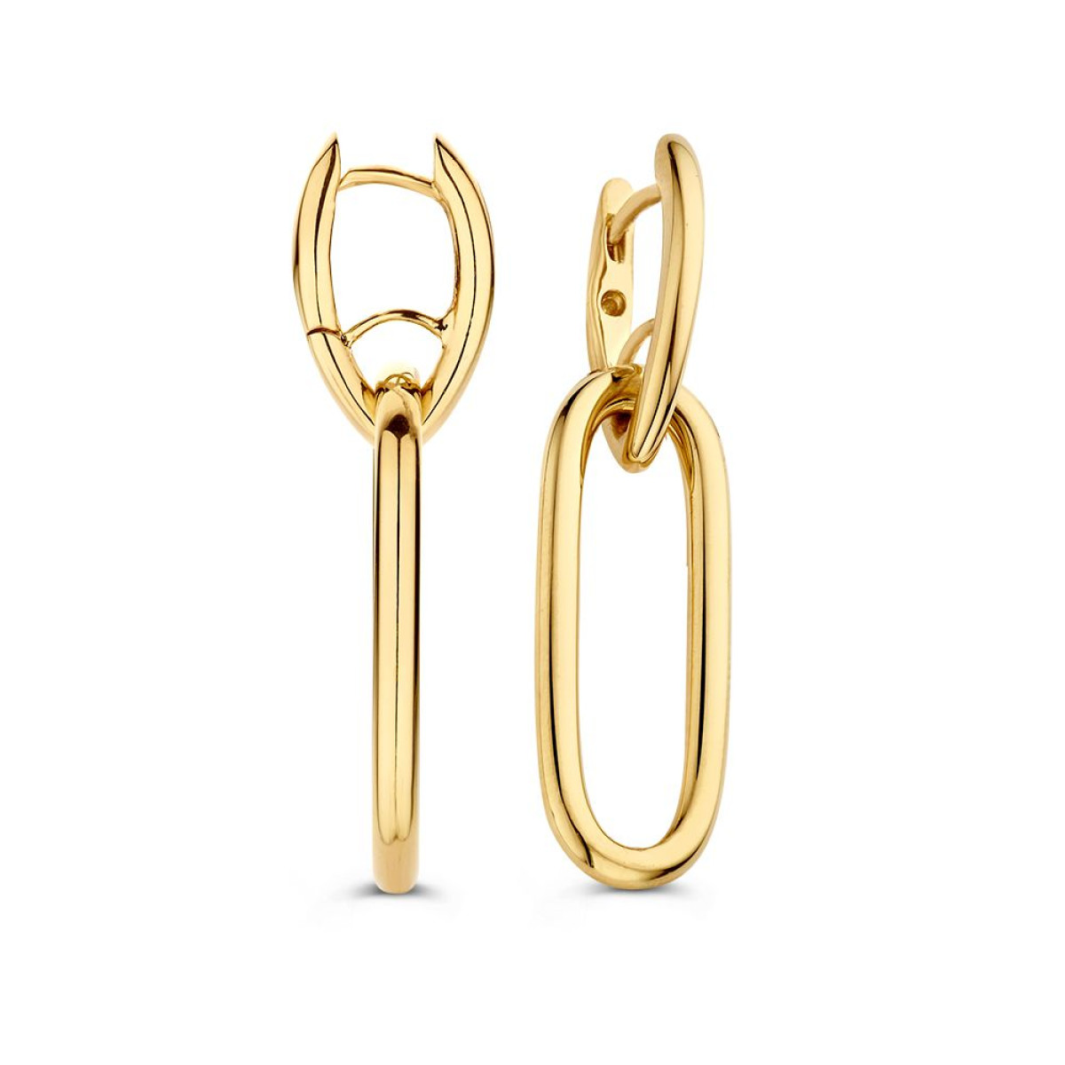 Gouden oorhangers met haaksluiting en grote schakels - Hoogte 40 mm