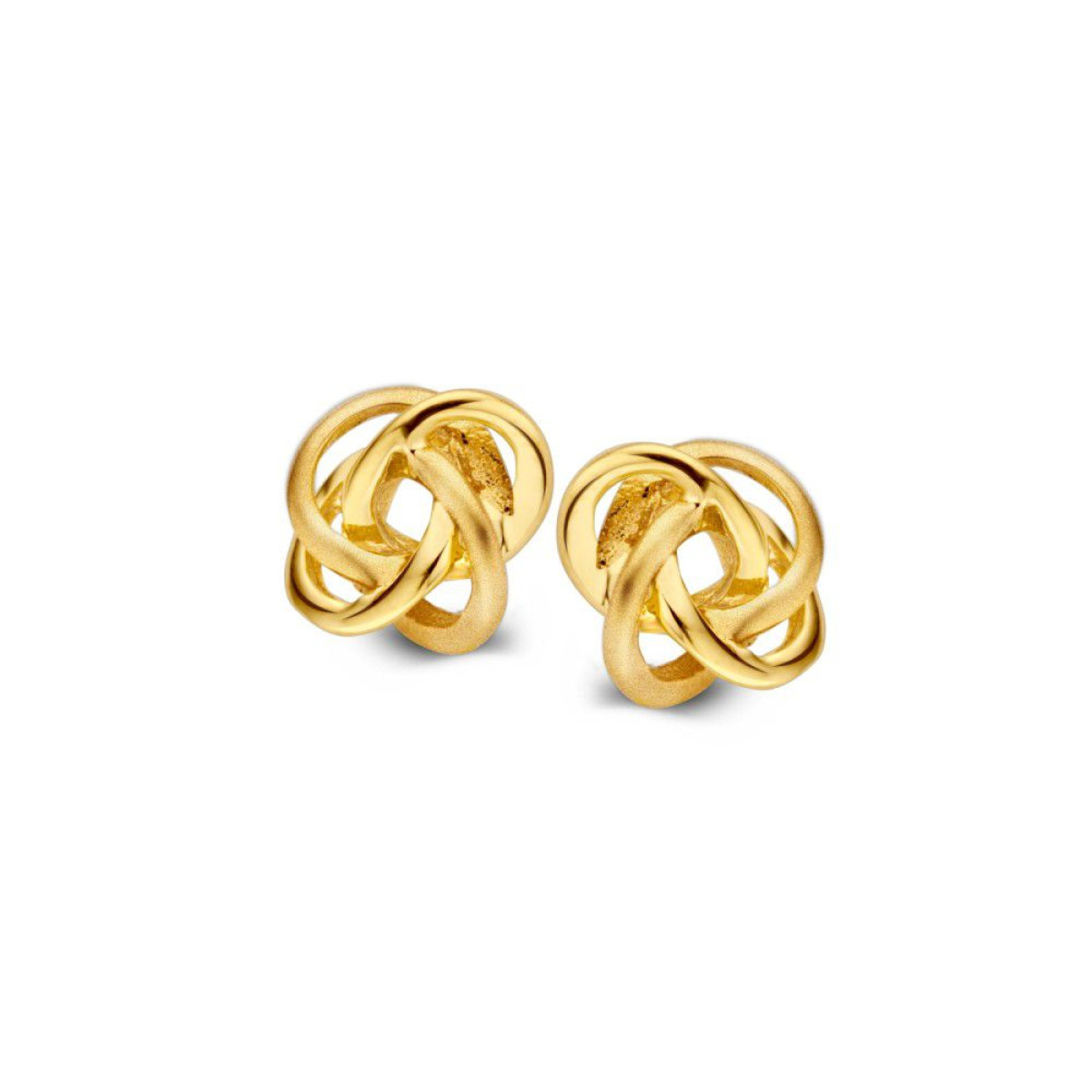 Gouden oorknopjes knoop - Diameter 8 mm