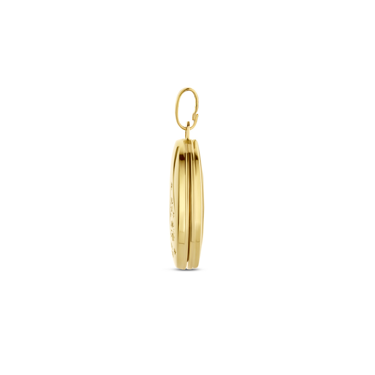 Gouden ovaal medaillon met sterrenpatroon - Hoogte 18 mm