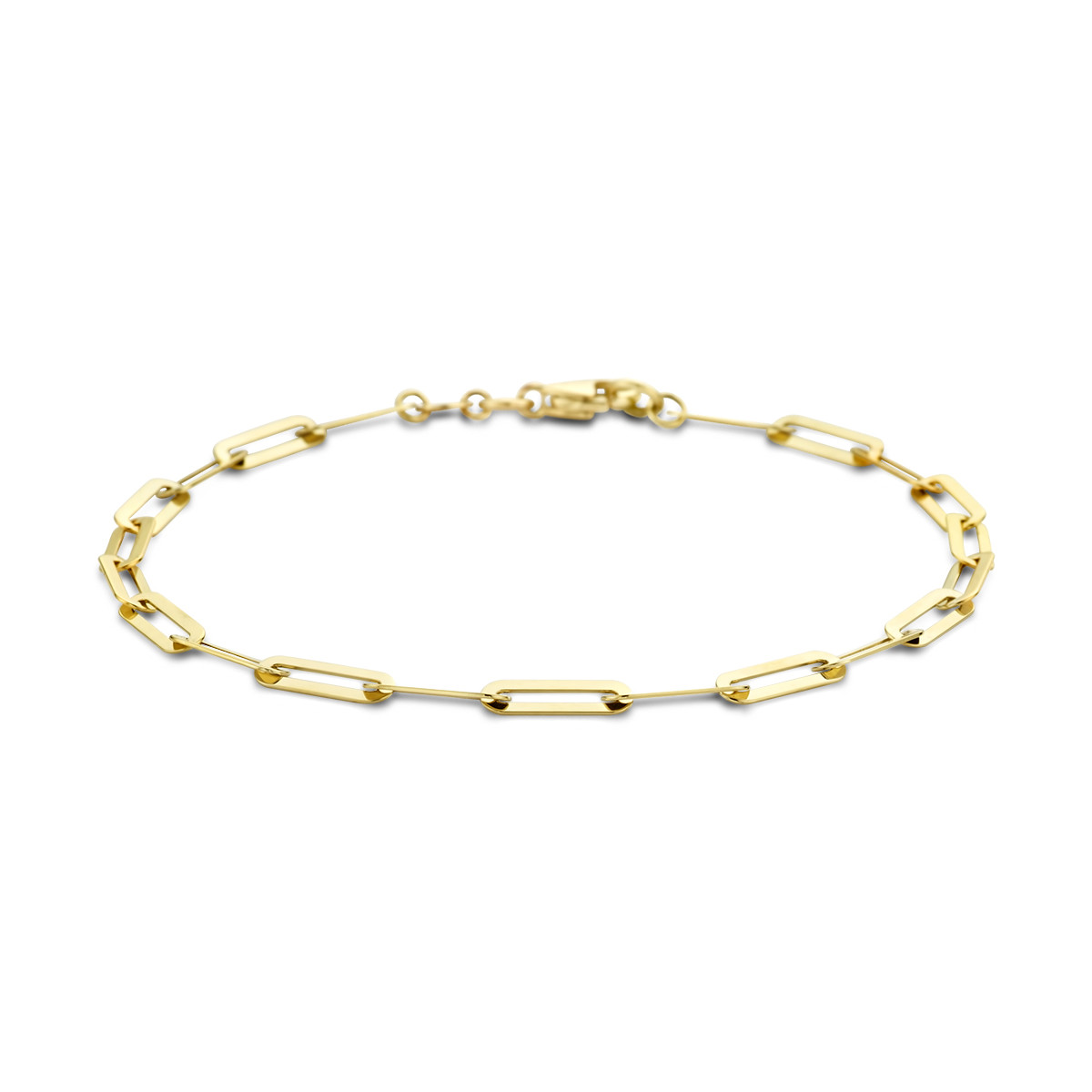 Gouden paperclip armband 3.2 mm - Lengte 19 cm