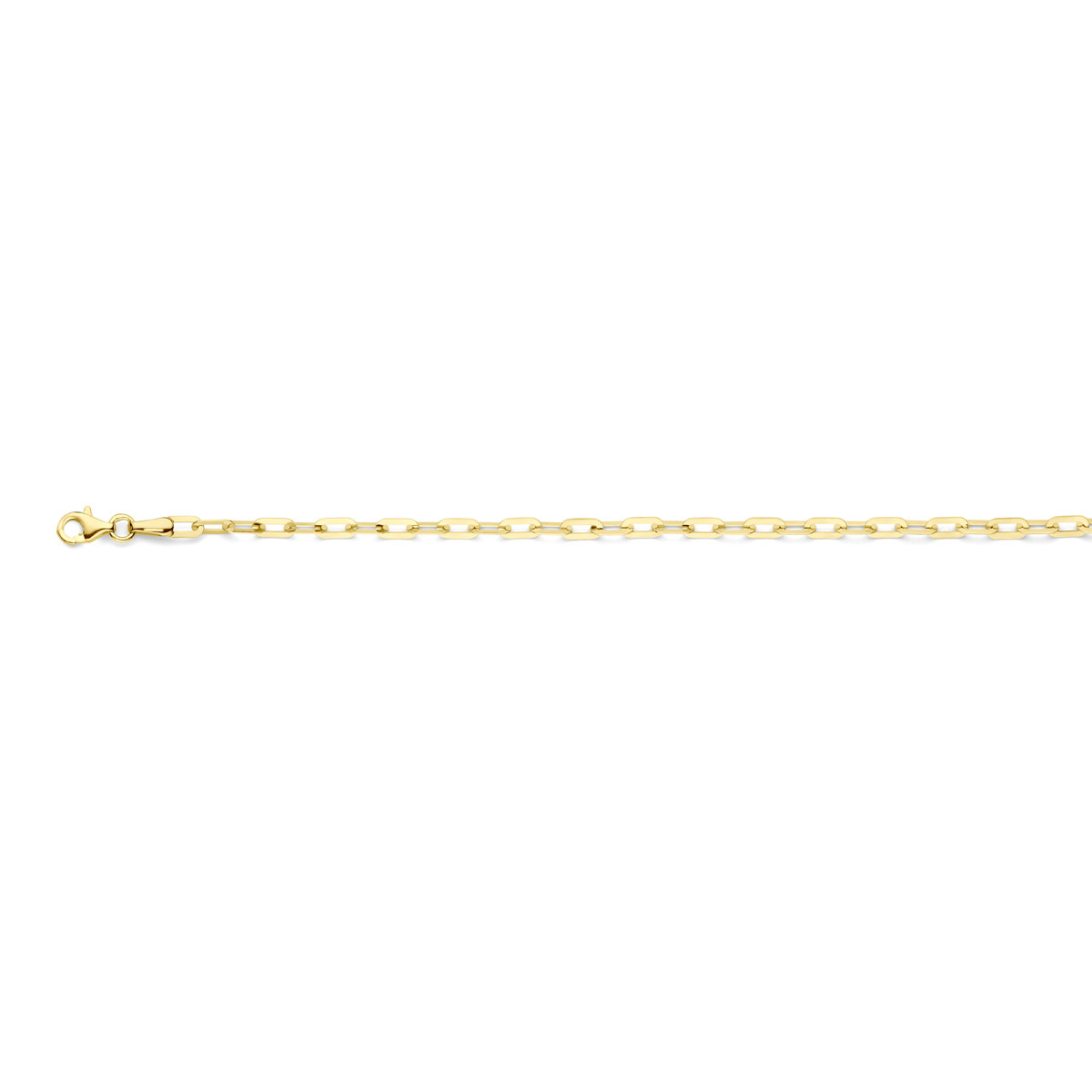 Gouden paperclip schakelketting 3 mm breed - Lengte 45 cm
