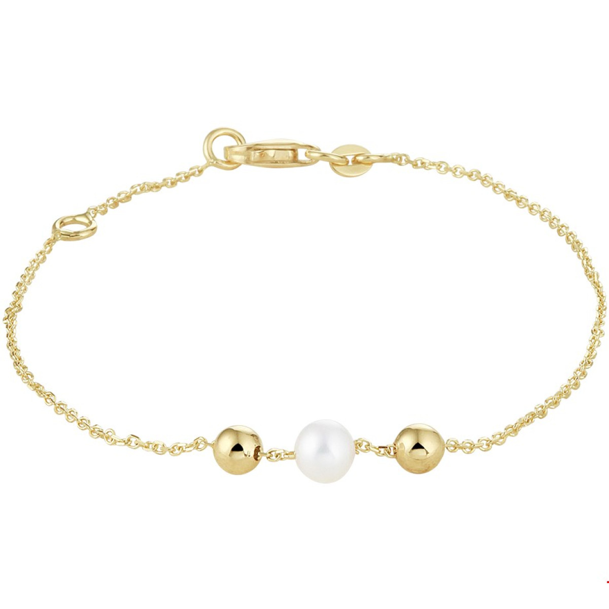 Gouden parel armband met bolletjes
