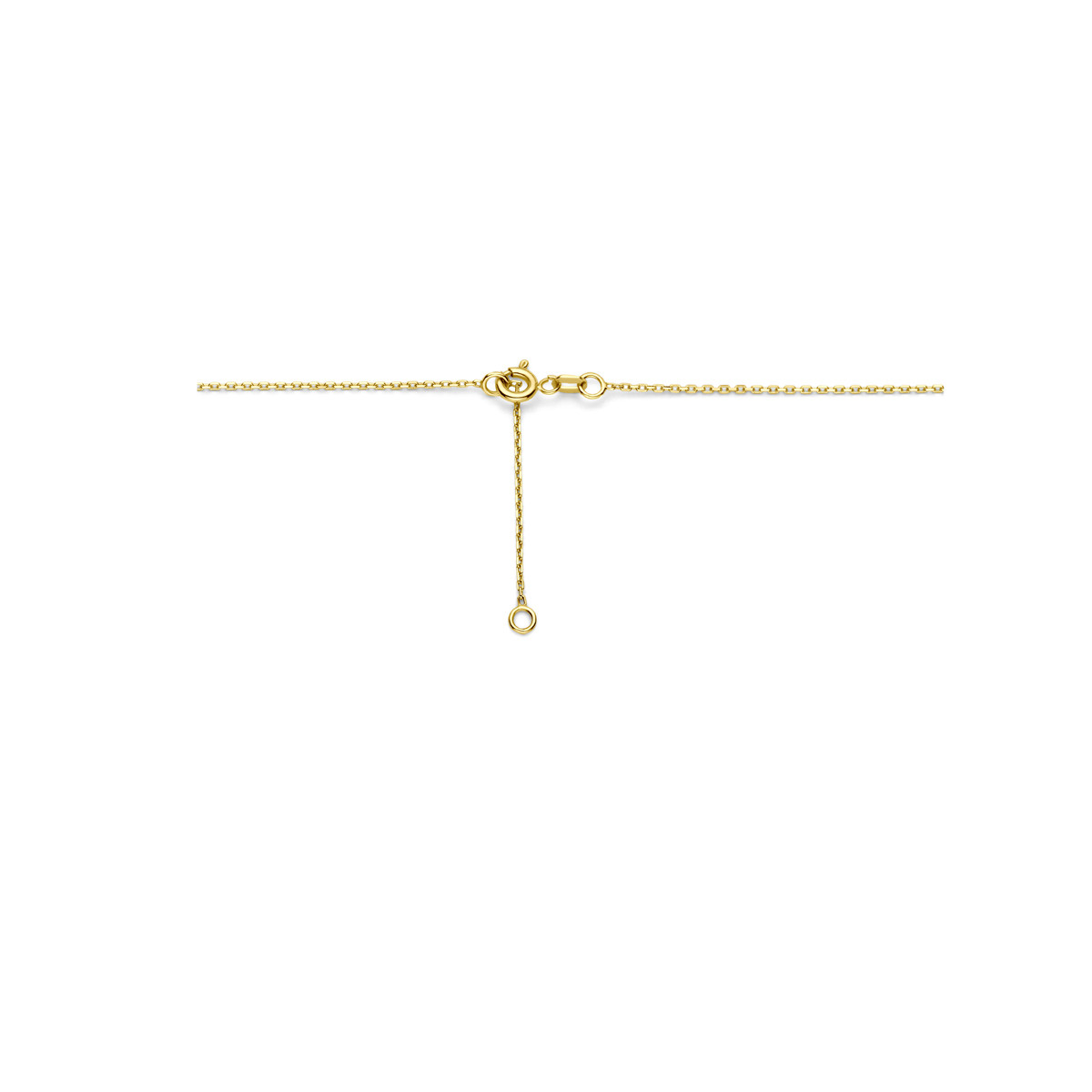 Gouden parelketting met ankerschakel en wit glanzend design - Lengte 45 cm