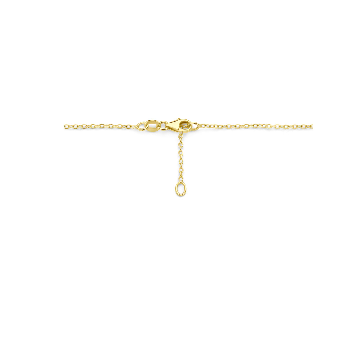 Gouden parelketting met zoetwaterparel in een druppelvormige hanger - Lengte 43-45 cm