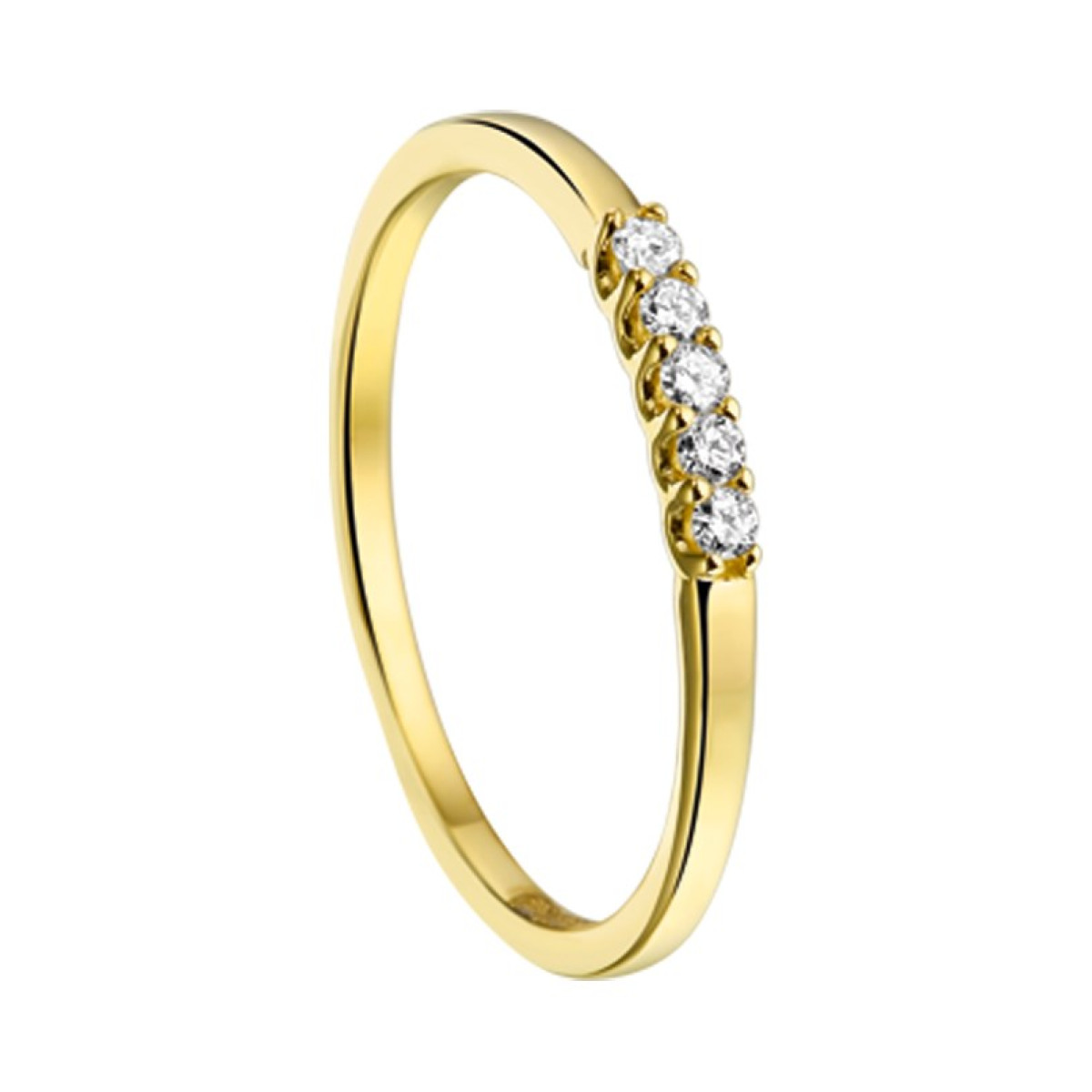 Gouden ring diamanten 0.1 crt